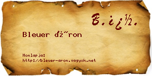 Bleuer Áron névjegykártya