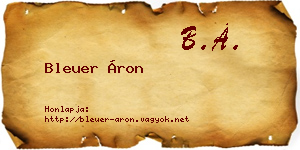 Bleuer Áron névjegykártya